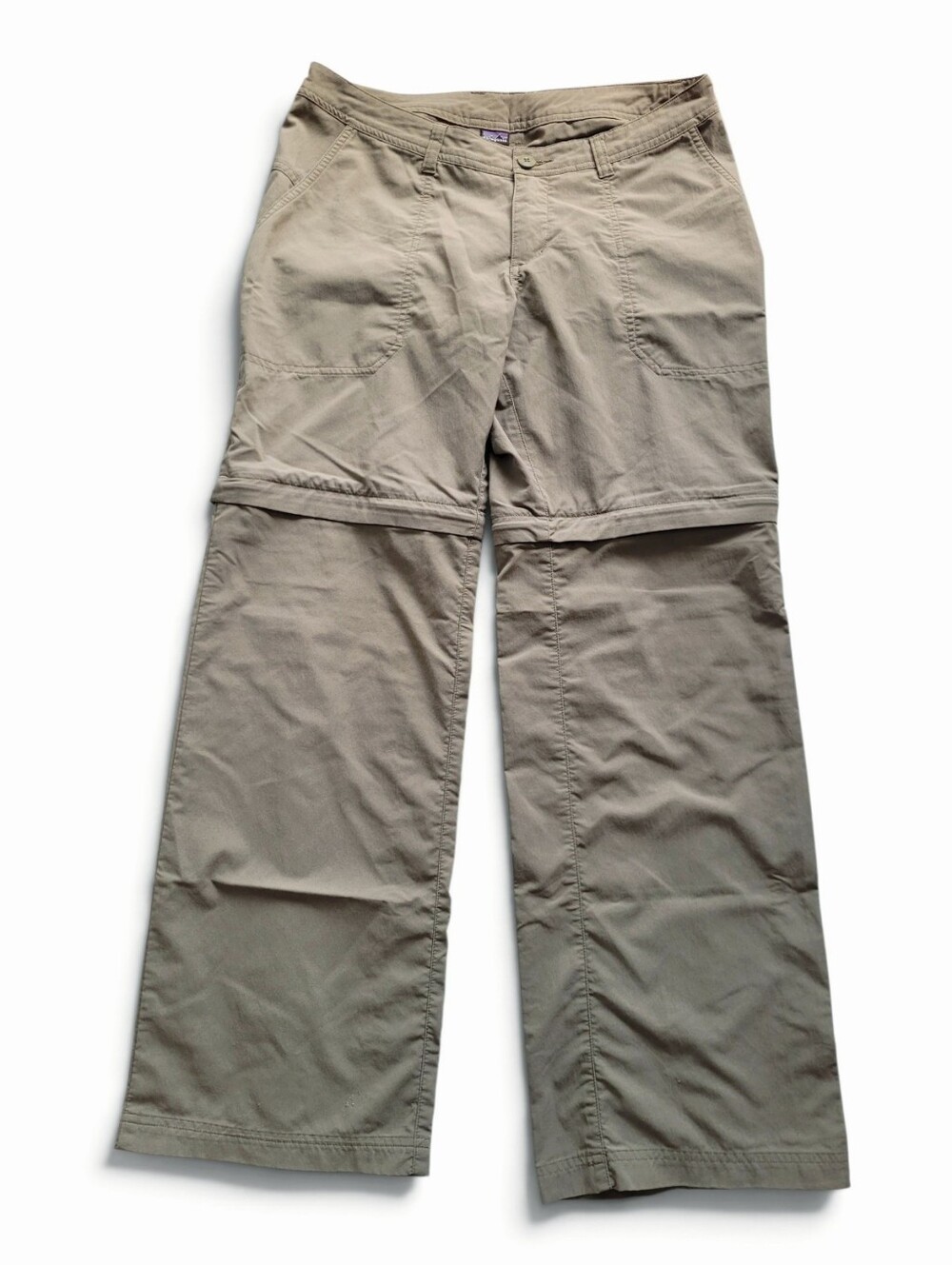 Patagonia Quandary Convertible Zip-Off Track Pants Khaki Light Olive Green 8